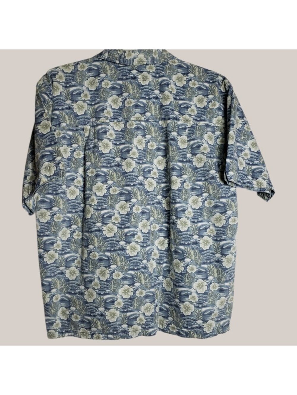 Quiksilver Vtg Floral Hawaiian Button-Up Shirt Mens Blue/Whit Medium - Picture 11 of 11